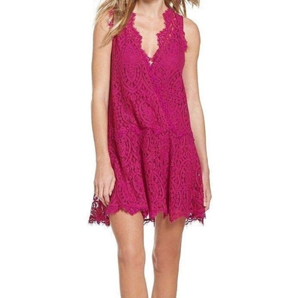 Free People Heart in Two Laces dress in Pink Orchid size large